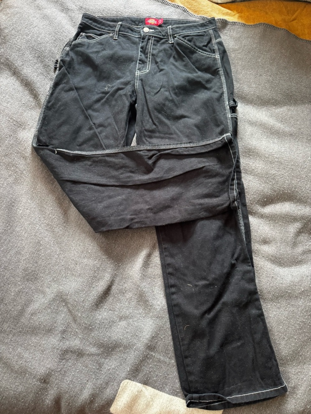 Black Carpenter Jeans with Contrast Stitching